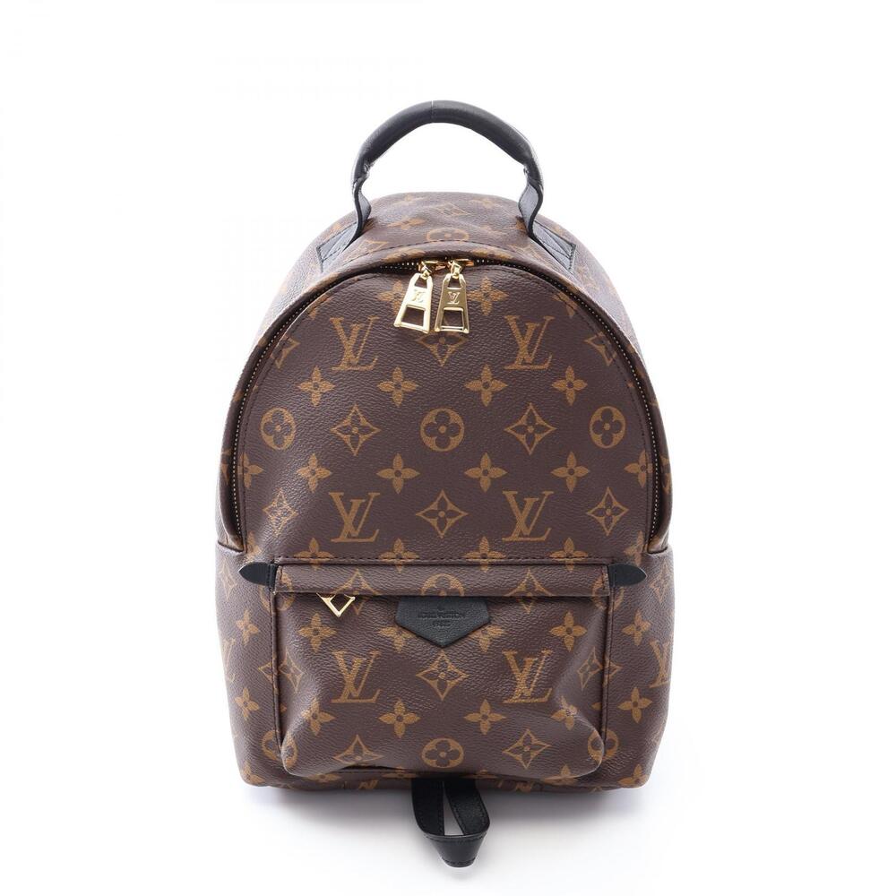 Louis Vuitton Palm Springs Monogram Backpack Canvas Leather Brown Black